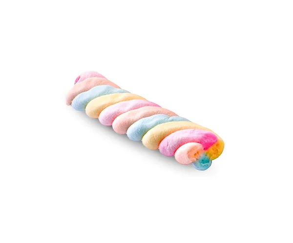 Doces Marshmallows Coloridos Isolados Fundo Branco — Fotografia de Stock