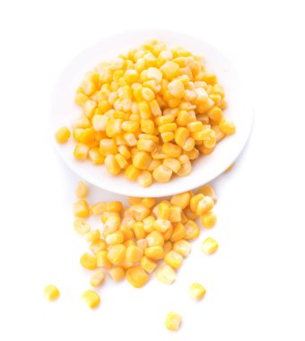 Beyaz arkaplanda izole edilmiş bir mısır