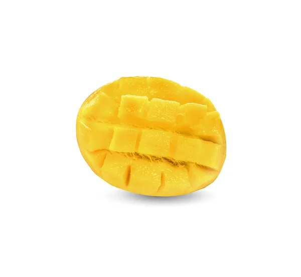 Kawałek Mango Izolowany Białym Tle — Zdjęcie stockowe