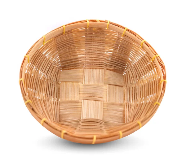 Wicker Basket Isolated White Background — Stock Photo, Image