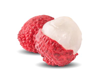Lychee beyaz arkaplanda izole edildi.