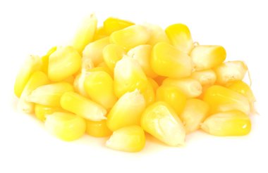 Beyaz arkaplanda mısır