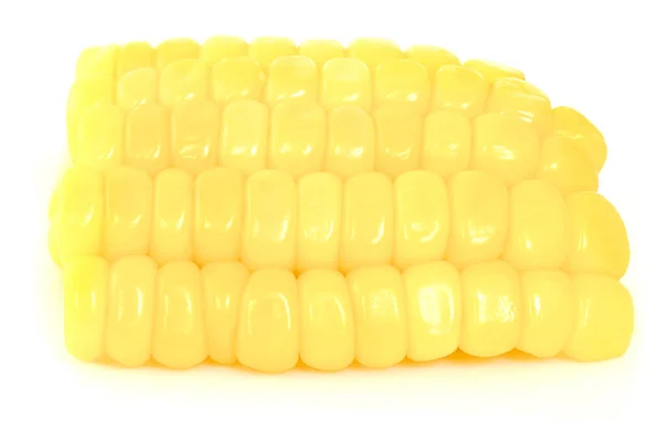 从白色背景分离出来的玉米种子 — 图库照片