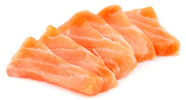 Salmon Slices Isolated White Background — Stock Photo, Image