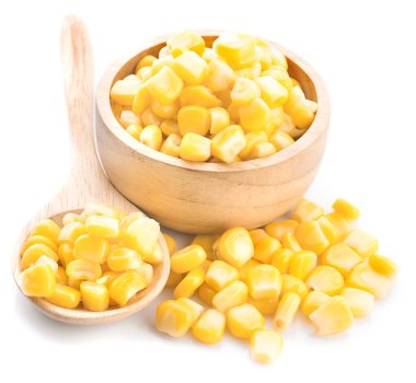 Beyaz arkaplanda mısır