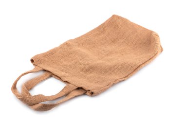 Kumaş çanta beyaz arkaplanda izole