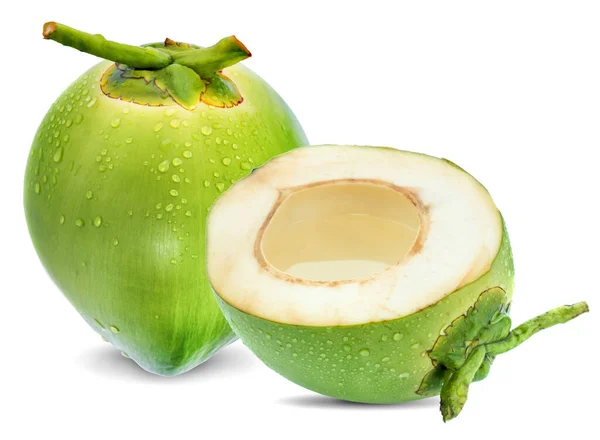 Cocco Verde Isolato Sfondo Bianco — Foto Stock