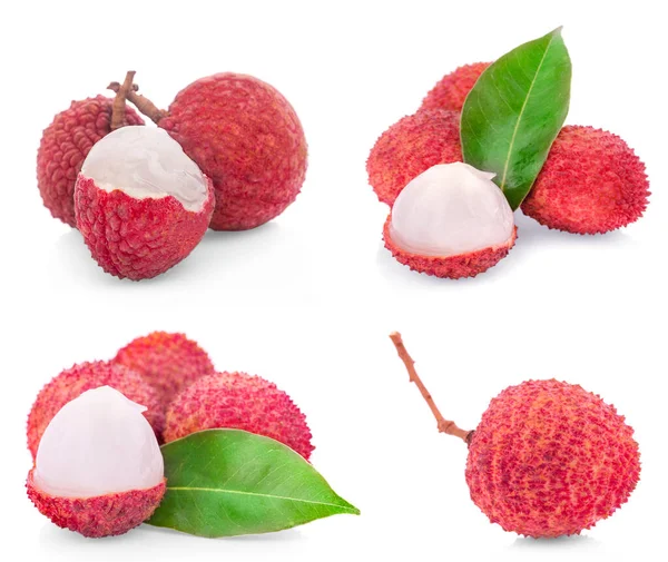 Lychee beyaz grupta izole edilmiş.