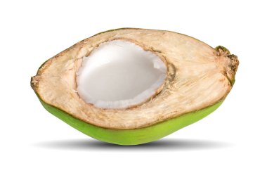 Hindistan cevizi beyaz arkaplanda izole edildi.