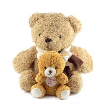 Oyuncak ayıcık beyaz arkaplanda izole edildi 