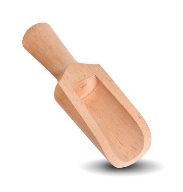 Tahta kaşık beyaz arkaplanda izole edildi 