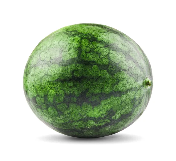Hela Och Halva Vattenmelon Frukt Isolerad Vit Bakgrund — Stockfoto