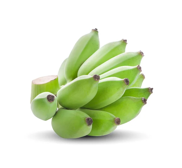 白色背景的绿香蕉束 — 图库照片