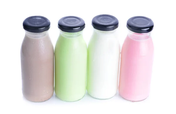 Χρωματισμένο Γάλα Απομονωμένο Λευκό Φόντο — Φωτογραφία Αρχείου