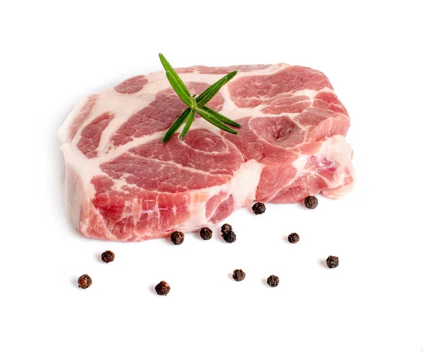 Frisches Schweinefleisch Isoliert Auf Weißem Hintergrund — Stockfoto