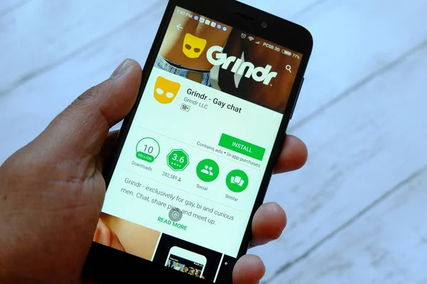 バンダル ブガワン ブルネイ ダルサラーム 2018 Android Google プレイストアで Grindr アプリでスマート — ストック写真
