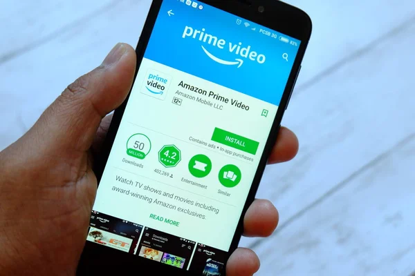 Bandar Seri Begawan Brunei Temmuz 2018 Amazon Prime Video Uygulaması — Stok fotoğraf