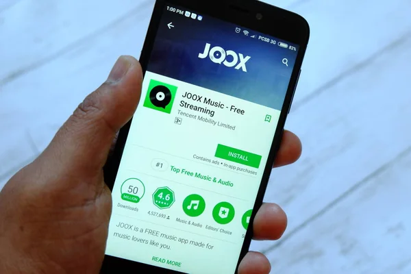 Bandar Seri Begawan Brunei Temmuz 2018 Joox App Ile Akıllı — Stok fotoğraf
