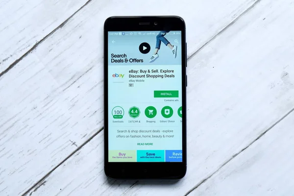 Kuala Lumpur Malaysia January 28Th 2018 Aplikasi Ebay Pada Android — Stok Foto