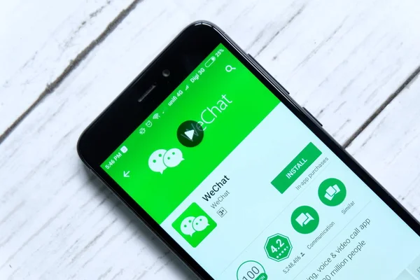 Kuala Lumpur Malaysia January 28Th 2018 Aplikasi Wechat Android Play — Stok Foto