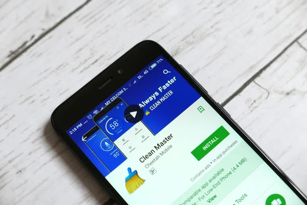 Kulim Малайзія Квітня 2018 Очистити Майстер Додаток Android Google Play — стокове фото