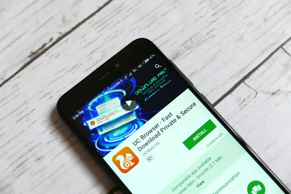 Kulim Malasia Abril 2018 Browser Aplicación Android Google Play Store — Foto de Stock