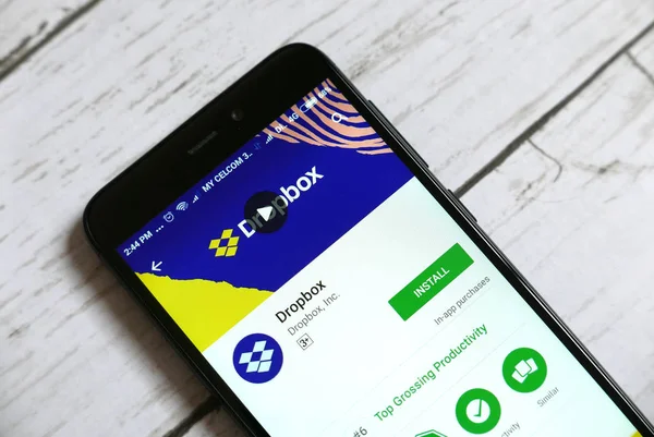Kulim Malaysia April 11Th 2018 Aplikasi Dropbox Pada Google Play — Stok Foto