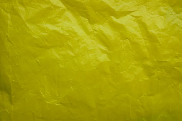 Crumple Amarelo Textura Plástica Usar Como Fundo — Fotografia de Stock