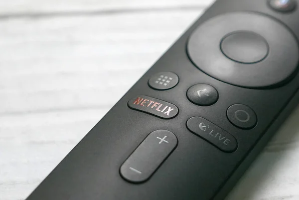 Kulim Malaysia Circa April 2020 Android Box Remote Control Netflix — стокове фото