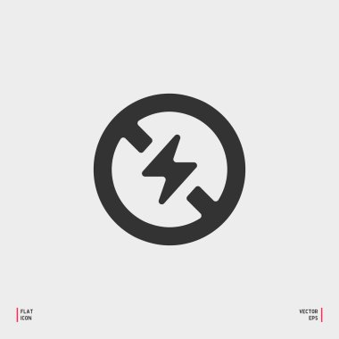 Hiçbir fotoğraf flaş işareti simgesi. Yıldırım sembolü. Düz hiç bir fotoğraf flash web simgesi beyaz arka plan üzerinde. Vektör