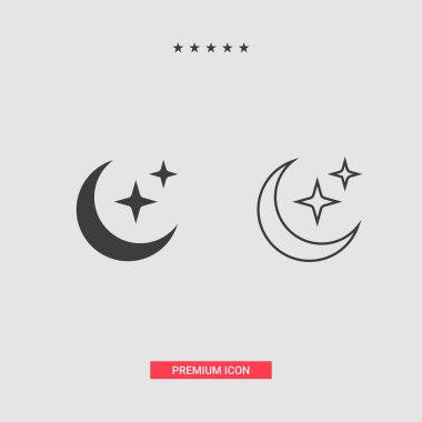 İslam dolgu ve çizgi roman simgeler kümesi. Ramazan Kareem vektör simgeler.