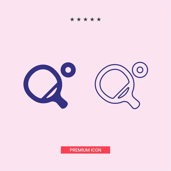 Siyah simge ping pong raket ve top