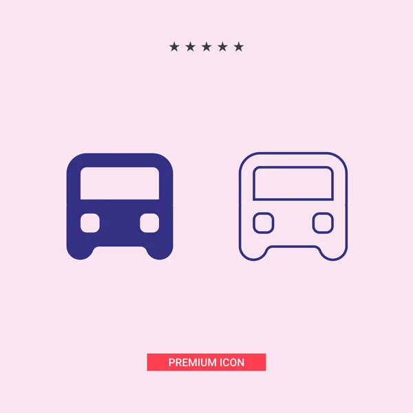 Otobüs simge vektör, düz tasarım en iyi vektör