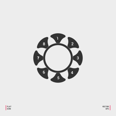 Şanslı tekerlek gri arka plan düz simgesi. Vektör çizim