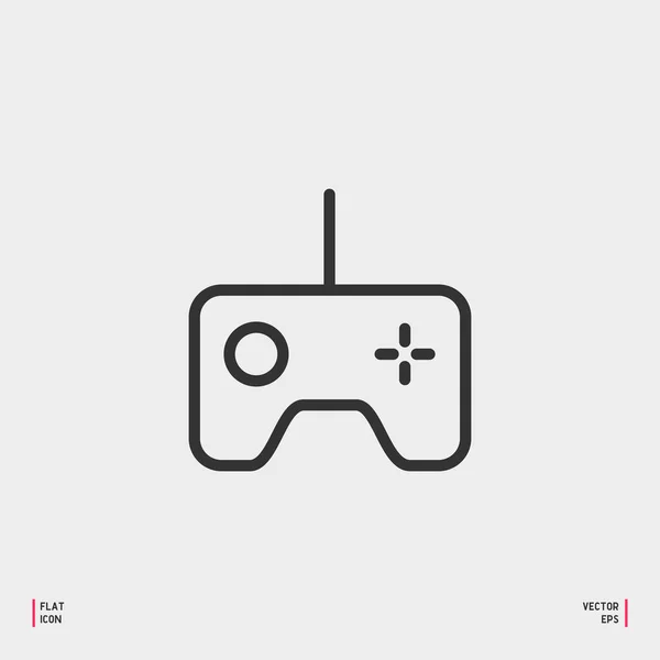 Gamepad Icono Web Plano Signo Sobre Fondo Gris Con Sombra — Vector de stock