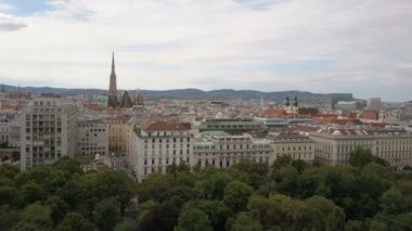 Havadan görünümü Viyana Katedrali ve cityscape City, Vienna, Avusturya