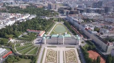 Belvedere Sarayı havadan görünümü. Damar. Viyana. Wien. Avusturya.