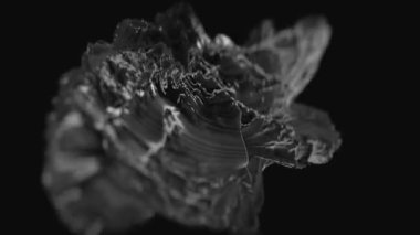 Gri Ferrofluid su damlası hareket ediyor. Soyut Hareketli Holografik sıvı Arkaplanı. Dalga yüzeyinin 3 boyutlu canlandırması, animasyon deseni. Ses titreşimli siyamatik dalgaların doku dalgaları. Psikedelik soyutlama