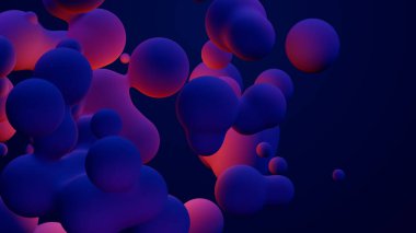 Metaverse 3d render morphing animation pink purple abstract metaball metasphere bubbles art sphere blue background backdrop vr space moving meta balls shapes motion design fluid liquid blob
