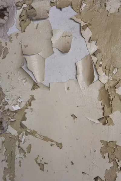 Eski Duvar Yontulmuş Kısmen Soyulmuş Beyaz Bej Boya — Stok fotoğraf