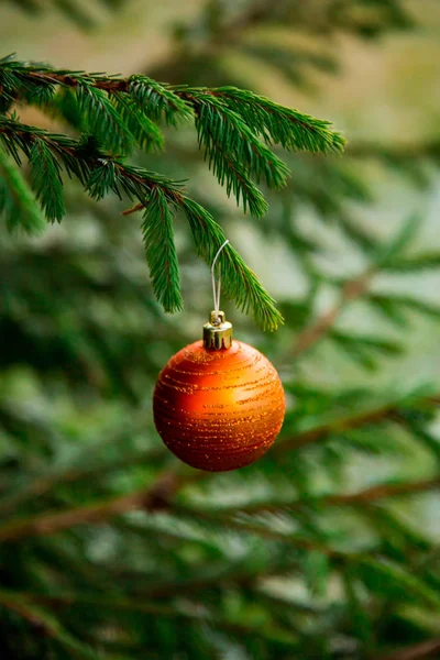 Vánoční Koule Visící Stromě — Stock fotografie