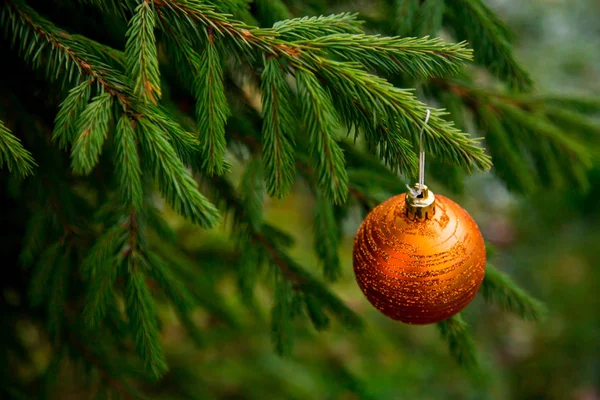 Palle Natale Appese All Albero — Foto Stock
