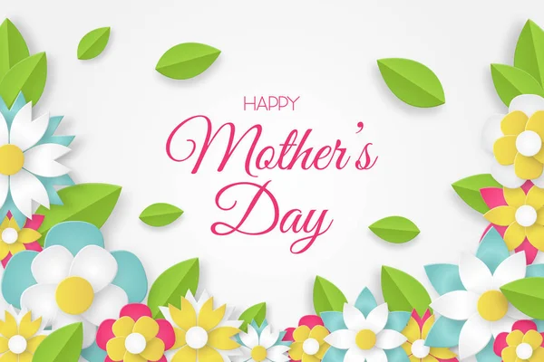 Glückwunschkarte Zum Muttertag Mit Bunten Blumen Vektorillustration — Stockvektor