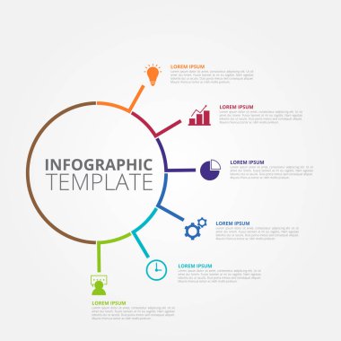 İş, eğitim, web tasarım, afişler, broşürler, el ilanları, diyagram, iş akışı, zaman çizelgesi Infographic şablonu. Vektör çizim.