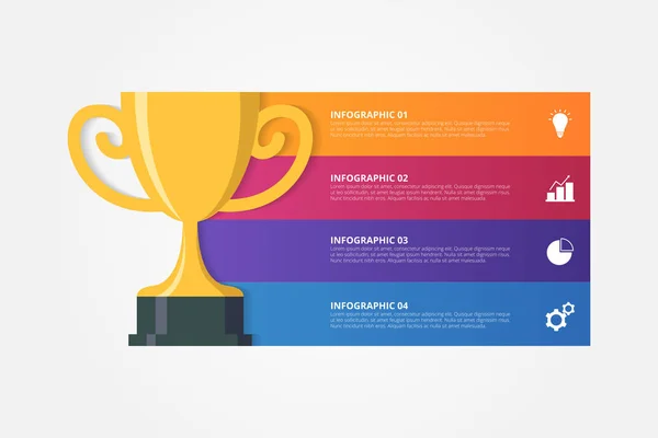 Infographic Sjabloon Met Trofee Voor Business Onderwijs Webdesign Spandoeken Brochures — Stockvector