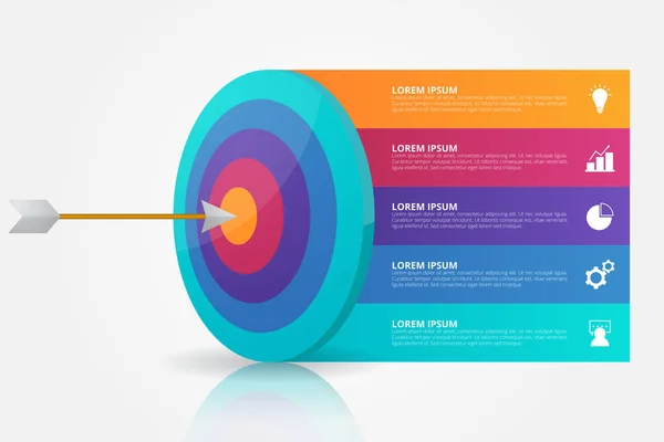 Infographic Sjabloon Voor Business Onderwijs Webdesign Spandoeken Brochures Flyers Diagram — Stockvector