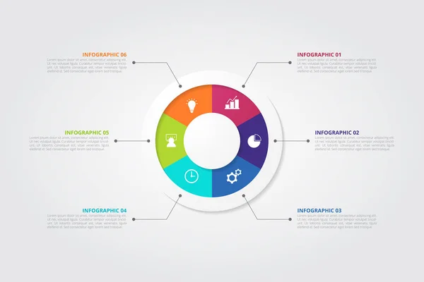 Cirkel Infographic Sjabloon Voor Business Onderwijs Webdesign Spandoeken Brochures Flyers — Stockvector