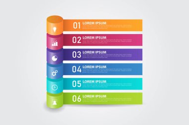 İş, eğitim, web tasarım, afişler, broşürler, el ilanları, diyagram, iş akışı, zaman çizelgesi Infographic şablonu. Vektör Infographic öğesi.