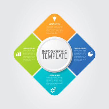 İş, eğitim, web tasarım, afişler, broşürler, el ilanları, diyagram, iş akışı, zaman çizelgesi Infographic şablonu. Vektör Infographic öğesi.