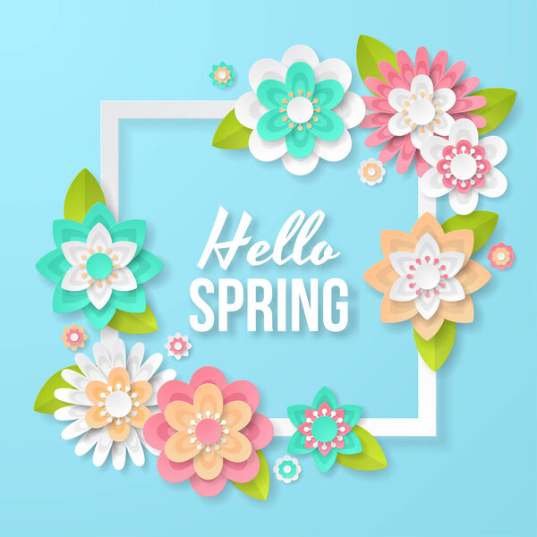 Spring background with beautiful colorful flower. Can be used for template, banners, wallpaper, flyers, invitation, posters, brochure, voucher discount. Vector illustration